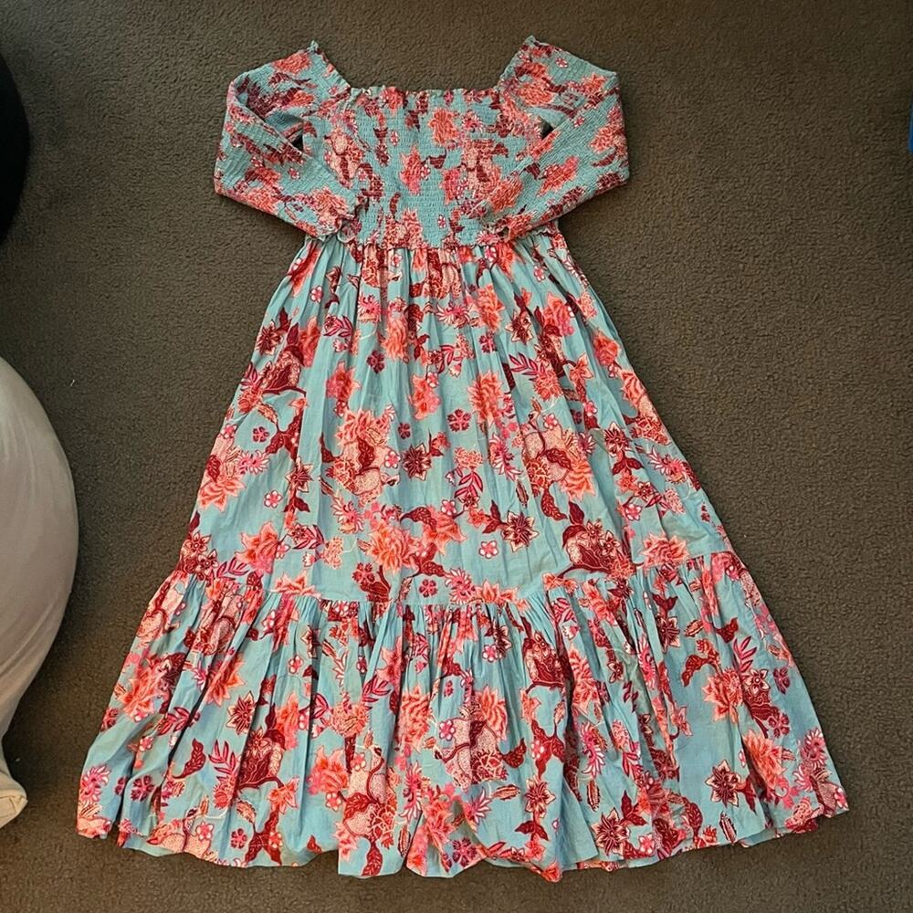 Cara Cara Skylar Floral Smocked Off The Shoulder Midi Dress - Picture 4 of 8